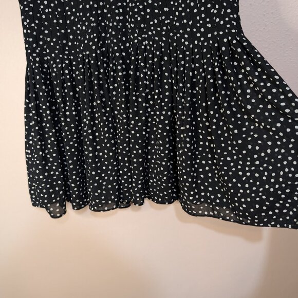 Ann Taylor Polka Dot Spotted Pleated Dress Size 14 - Picture 3 of 11